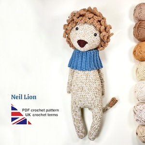 Neil the Lion crochet pattern - amigurumi lion PDF