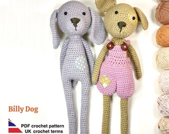 Billy Dog crochet pattern - Amigurumi dog doll