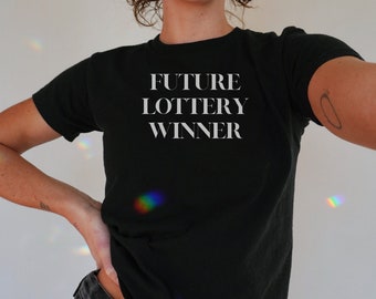 Lottery winner shirt for women, y2k baby tee, coquette clothing, funny baby tee, y2k aesthetic clothing, graphic tee, gift for her