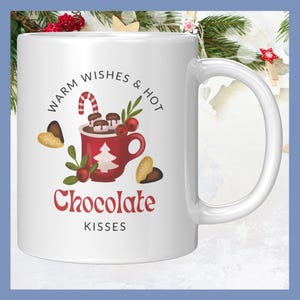 Christmas Ceramic Mug Hot Chocolate Cup Holiday Drinkware Cocoa Lover Gift Stocking Stuffer Secret Santa Gift Christmas Coffee Mug