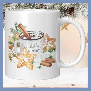 Urlaub Kaffeetasse Tasse Winter Dekor Dekor Weiß Keramik Becher Becher Weihnachtsgeschenk Geschenk Wichteln Weihnachtsmorgen Morgen Heißer Kakao