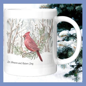 Taza de Cardenal Navideño Regalo Cardenal Para Amantes de las Aves Regalo Decoración de Aves de Invierno Taza Navideña con Tema de Invierno Taza de Café Navideña Regalo Navideño Hogar