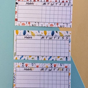 Bunte Habit Tracker Sticker | Selbstklebende Wochenübersicht Gewohnheiten | Bullet Journaling Zubehör Natur | Habit Tracker Pflanzen