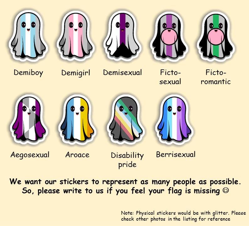 Holographic Pride Ghost stickers | Queer halloween stickers | LGBTQ+ Flag Set | Rainbow Pride Pack | CSD decoration image 6