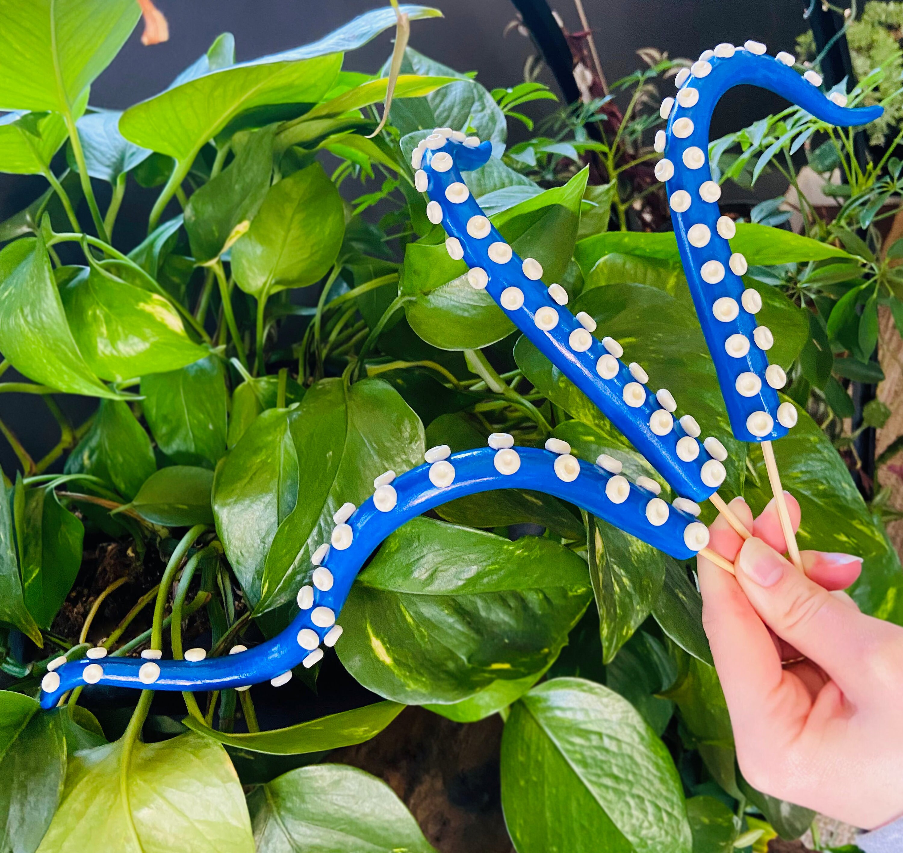 Aazon.co: 7pcs Octopus Tentacle Plant Stakes, Various Shapes Glow In