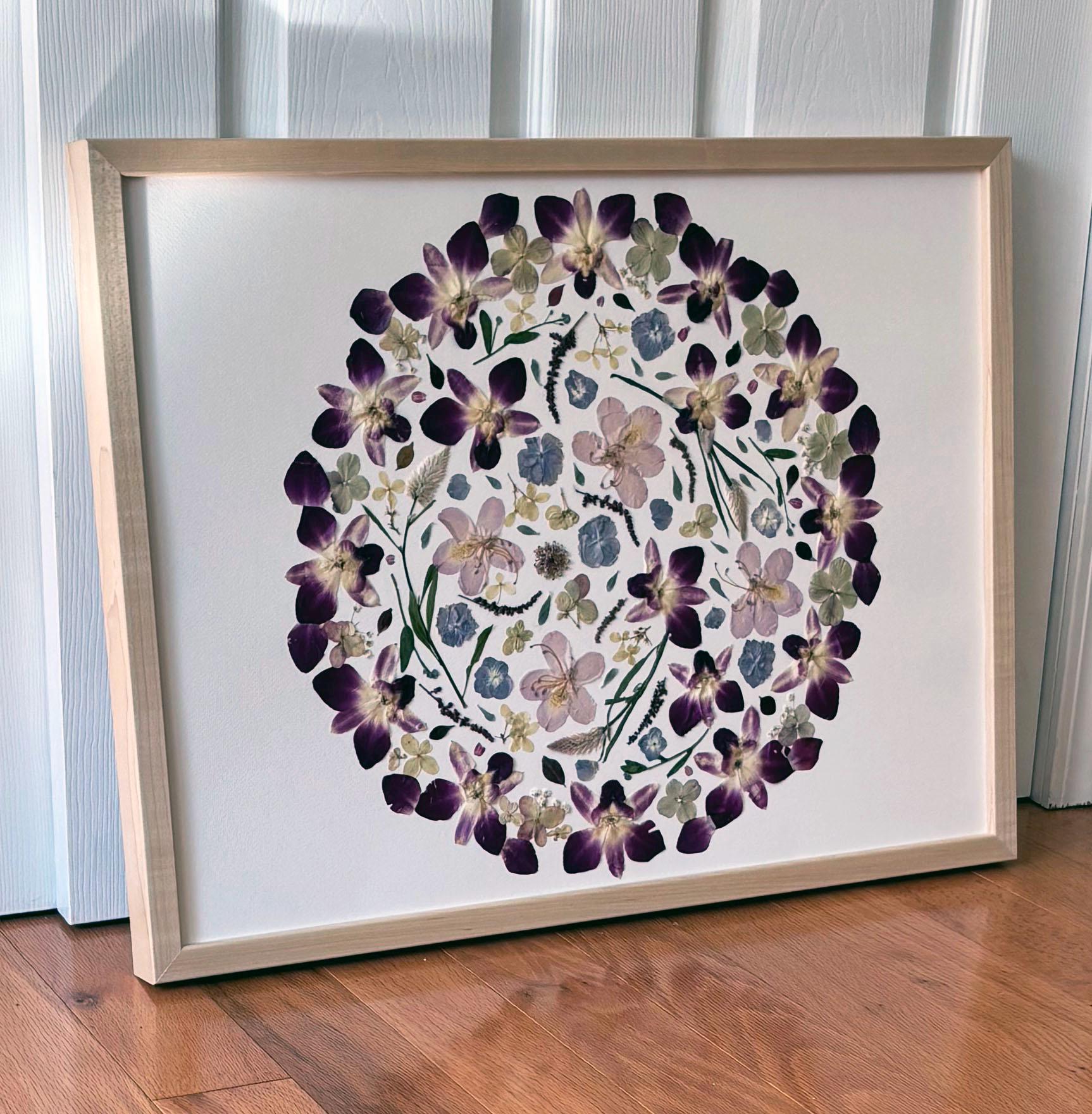 Orchid Symphony - Pressed Flower Art | 24x18