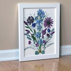 11x14 Real Pressed Flower Wall Art -Forever in Bloom - Botanical Nature-Inspired Framed Artwork