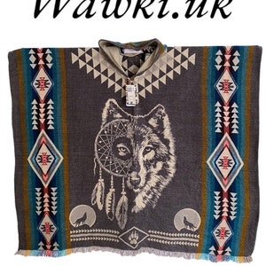ALPACA PONCHO WOLF spirit handmade from Ecuador