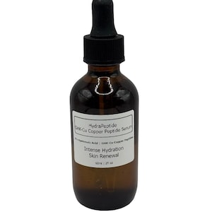 GHK-Cu Copper Peptide Serum with 2% Hyaluronic Acid – Gentle Formula | 2 Month Plus Supply