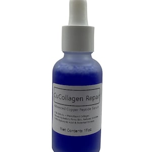 GHK-Cu Copper Peptide Serum: Plant Collagen, Hyaluronic Acid - 1 oz