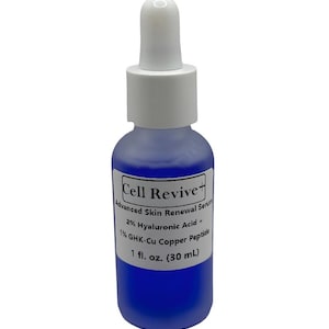 Cell Revive+ GHK-Cu Face Serum | 1% GHK-CU Copper Tripeptide Serum w/ Hyaluronic Acid | B5 | 1 oz