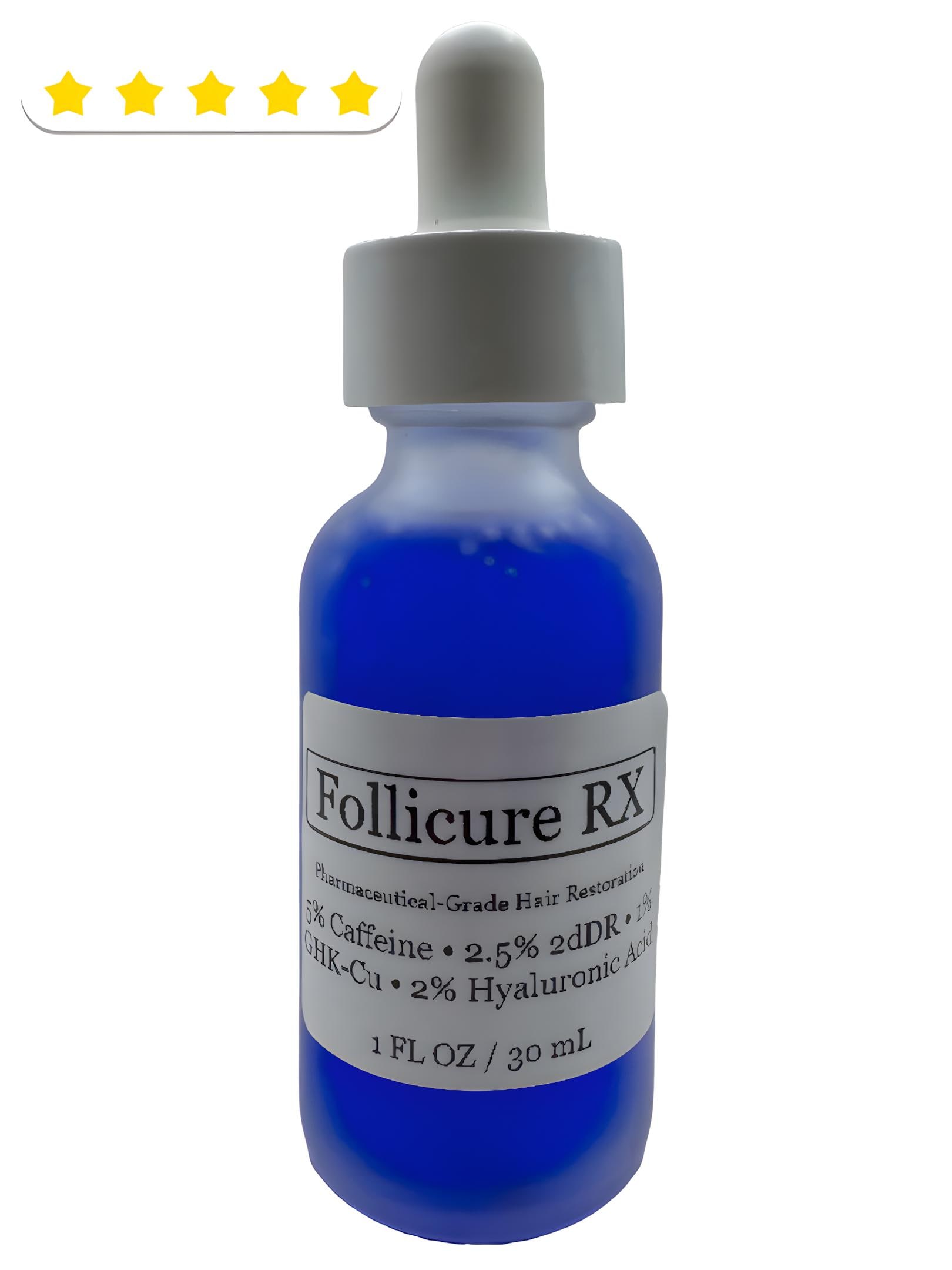 Follicure RX | Maximum Strength Hair Growth | 5% Caffeine + 2.5 2dDR + 1 GHK-Cu + Hyaluronic Acid | Pharmaceutical-Grade