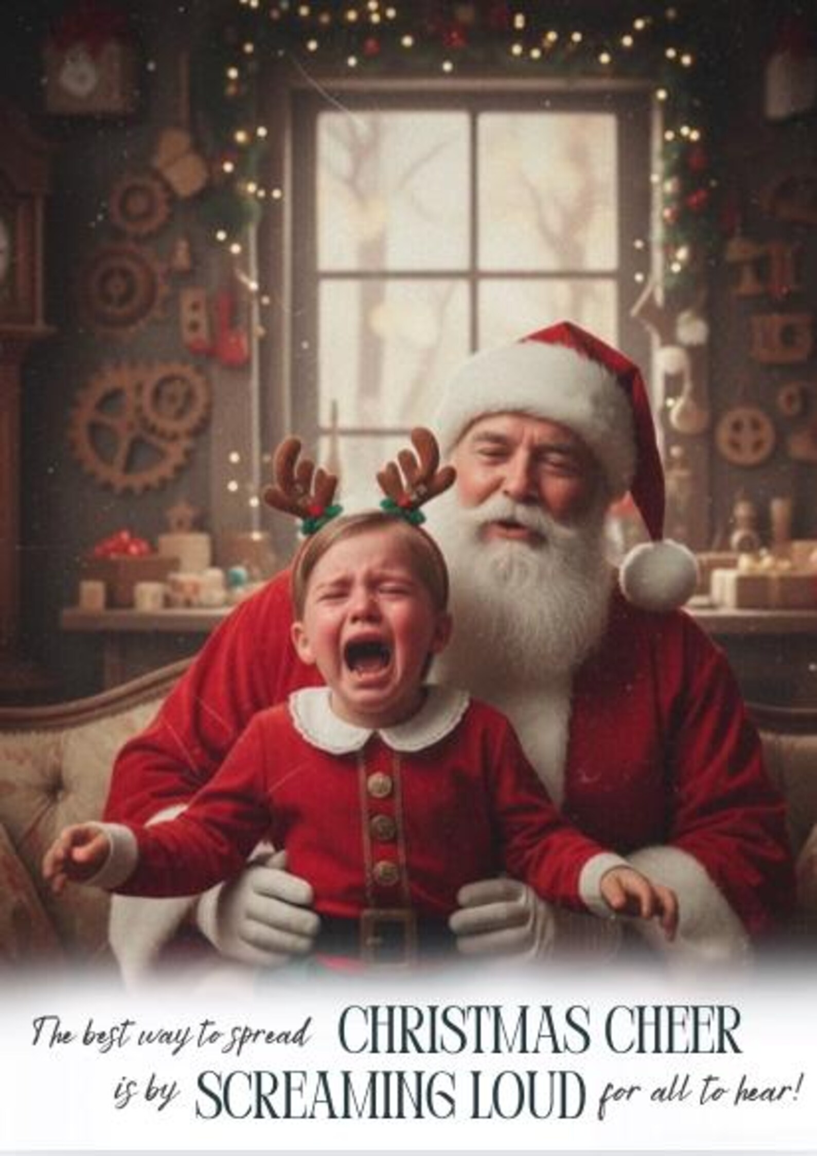 Funny Crying Baby Christmas Card Template | Photo Holiday Card (digital ...
