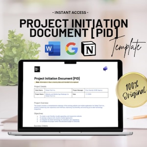 Project Initiation Document Template | Customizable Business Templates | Project Management | Multiple Versions | PID