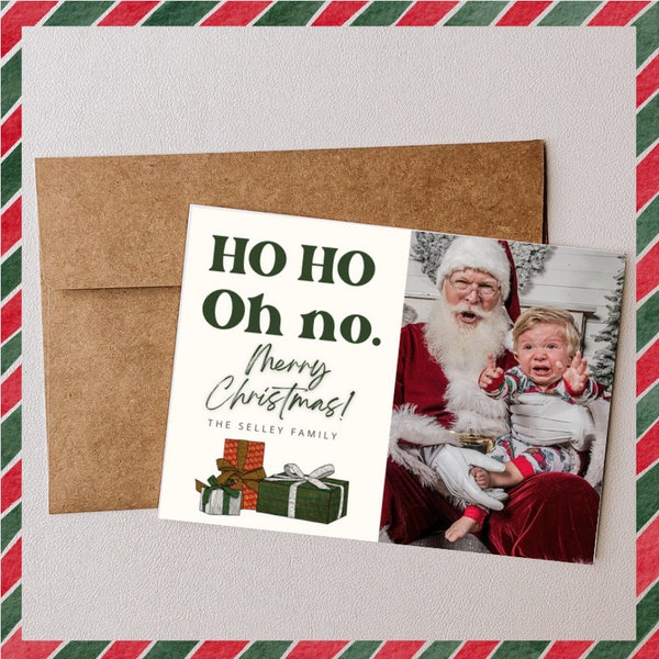 Crying Baby Christmas Card Template with 4 versions! | Custom Christmas Card Template | Canva Template | Santa Christmas Card