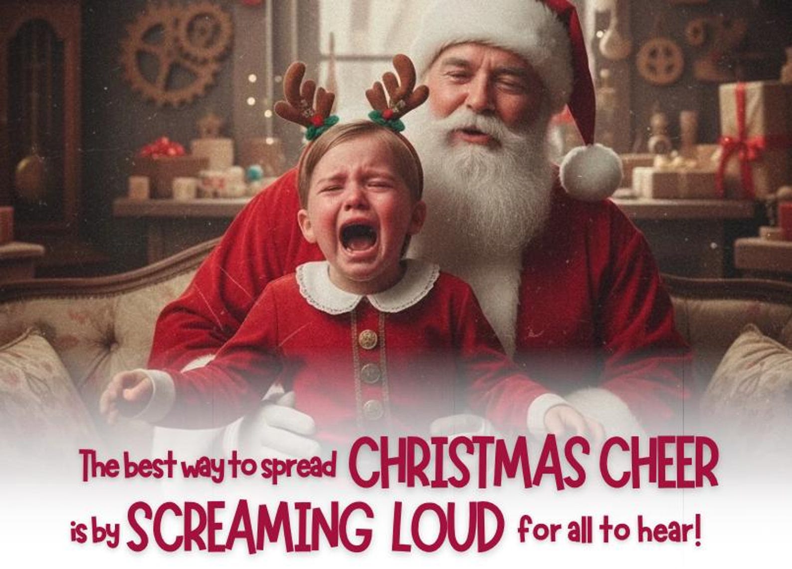 Funny Crying Baby Christmas Card Template | Photo Holiday Card (digital ...