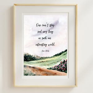 Anne of Green Gables Decor Anne Shirley Poster Print Cottagecore Decor Bookish Decor Bookish Gift English Teacher Gift Nursery Printable