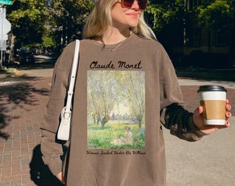 Camiseta de Claude Monet, camiseta de arte vintage de los 90, camiseta gráfica, regalo de artista, regalo para profesor de arte, regalo para amantes del arte, camiseta Monet Comfort Colors