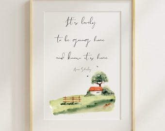 Anne Shirley Digital Print Anne of Green Gables Wall Art INSTANT Download Book Poster Book Lover Gift Bookish Decor Anne Shirley Print