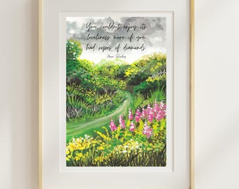 Anne of Green Gables Decor Cottagecore Decor Nursery Art Printable Bookish Gift Anne Shirley INSTANT Download Classroom Deco English Teacher