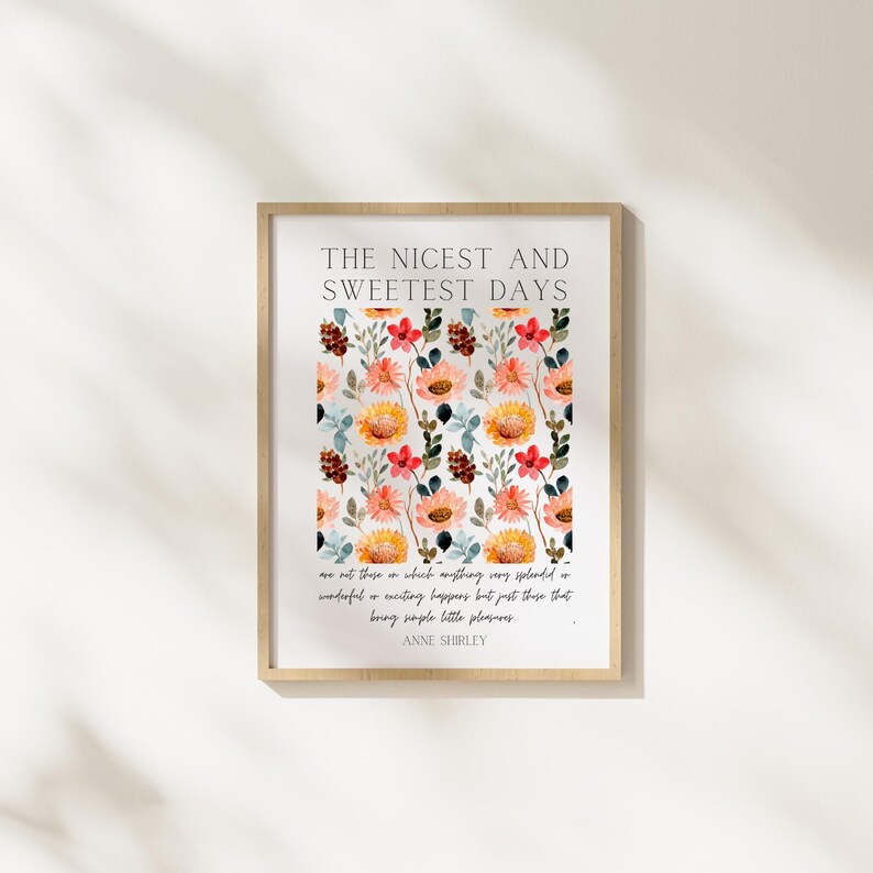 Nursery Printable Anne of Green Gables Decor Anne Shirley Digital Print INSTANT Download Bookish Gift Cottagecore Decor English Teacher Gift image 2