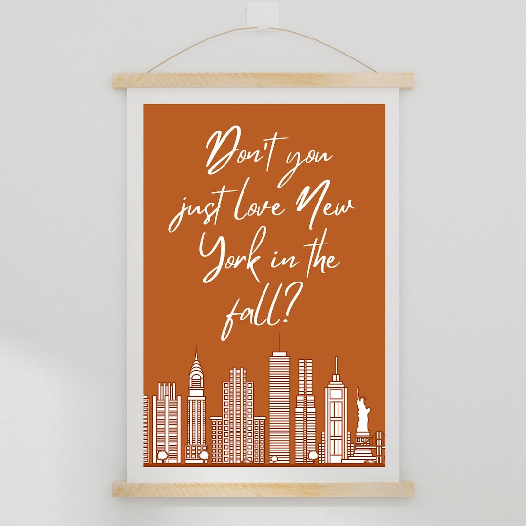 Fall Sign Nyt New York in the Fall Digital Art Print You’ve Got Mail Fall Wall Art ...