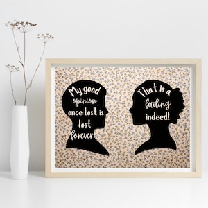 Pride and Prejudice Decor Mr. Darcy Digital Print INSTANT Download Jane Austen Gift Elizabeth Bennet Bookish Gift Cottagecore Decor Bookish