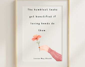 Little Women Print Louisa May Alcott Digital Art Print Little Women Gift Bookish Decor Literary Classroom Decor English Teacher Cottagecore