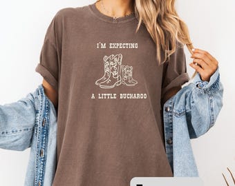 Pregnancy Reveal Comfort Colors® Shirt, Western Pregnancy Reveal, Funny Pregnancy Announcement Shirt, Maternity Shirt, First Time Mom Gift