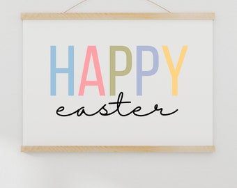 Easter Printable Wall Art Happy Easter Sign Easter Gifts Easter Digital Art Easter Decorations Spring Wall Art Easter Prints Spring Decor
