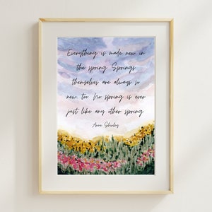 Anne of Green Gables Digital Print Spring Decor Spring Print Anne of Green Gables Gift Anne Shirley Quote Bookish Gift Instant Download