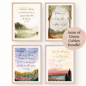 Anne of Green Gables Print INSTANT Download Anne Shirley Kindred Spirits Anne Shirley Gi Mother's Day Gift Bookish Decor Cottagecore Decor