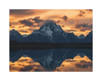 Sunset Over Jackson Lake Canvas