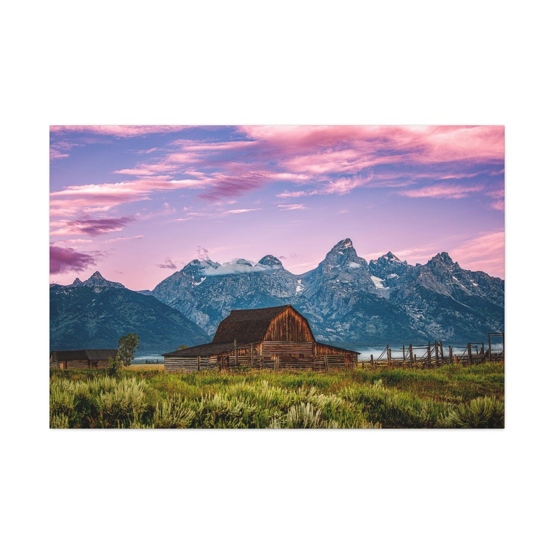 Moulton Barn, Tetons Background Canvas - Etsy