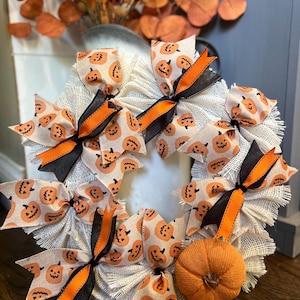 Farmhouse burlap pumpkin wreath