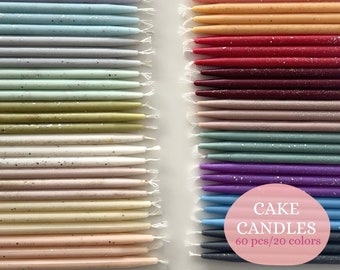 Cake candles 20 colors / Birthday candles / bento candles