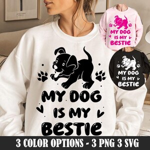Hund Bestie SVG PNG: Damen Shirt Design (Digitaler Download)