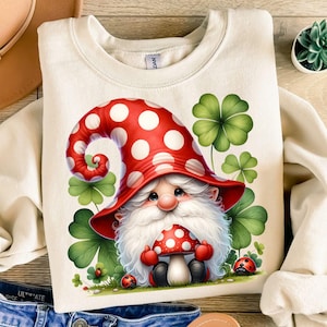 Cute Gnome Mashroom PNG, Gnomes, Digital Download, Card Making, Mixed Media,Gnome png,Watercolor clipart,Commercial Use, Cute Gnome PNG,