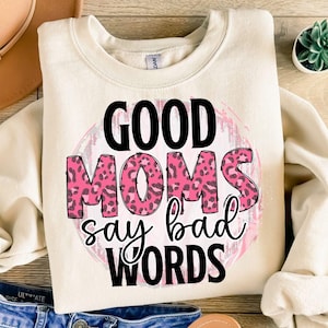 Boas mães dizem palavrões Png, Mãe engraçada Png, Vida de mãe Png, Retro Mama png, Hot Mess Mama Png, Dia das mães png, Design de camisa de mãe, Glitter Sequin