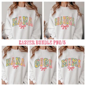 Coquette Mama Easter Bundle Png, Happy Easter PNG, Easter Png, Mini, Nana, Gigi, Retro Easter Egg Png, Easter Bunny Png, Glitter Spring Png