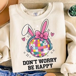 Non preoccuparti, sii felice png, salute mentale png, boho hippie png, affermazioni png, ispirazione png, citazioni positive png, estate png coniglietto png