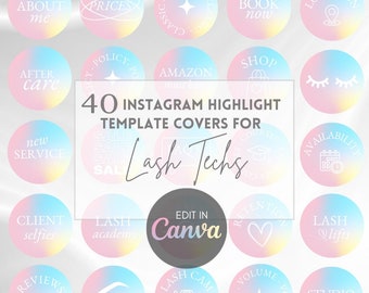 Lash Tech Highlights, lash extension story, Pastel lash template, lash tech icons, Neon highlight, Lash Tech business, highlight covers IG