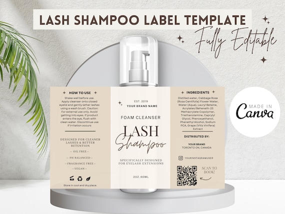 50 Stück Wimpern-Shampoo Aufkleber Für Flaschen – Personalisierte Etiketten, Wasserfest, 6,9 X 9,9 Cm, 3 Designs