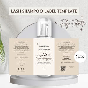 Vorlage für ein Wimpernshampoo-Etikett, DIY-Reiniger für Wimpernverlängerungen (Digitaler Download)