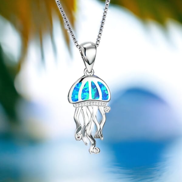 Opal Jellyfish Necklace