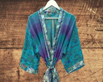 One of a Kind | Handmade | Recycled Silk | Robe | Kimono | Cover Up | Sari | Mother's Day | Birthday | Anniversary | Just Because