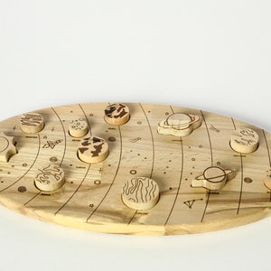 Wooden Solar System, Solar System Wooden Puzzle, Gifts for Kids, Wooden Toy