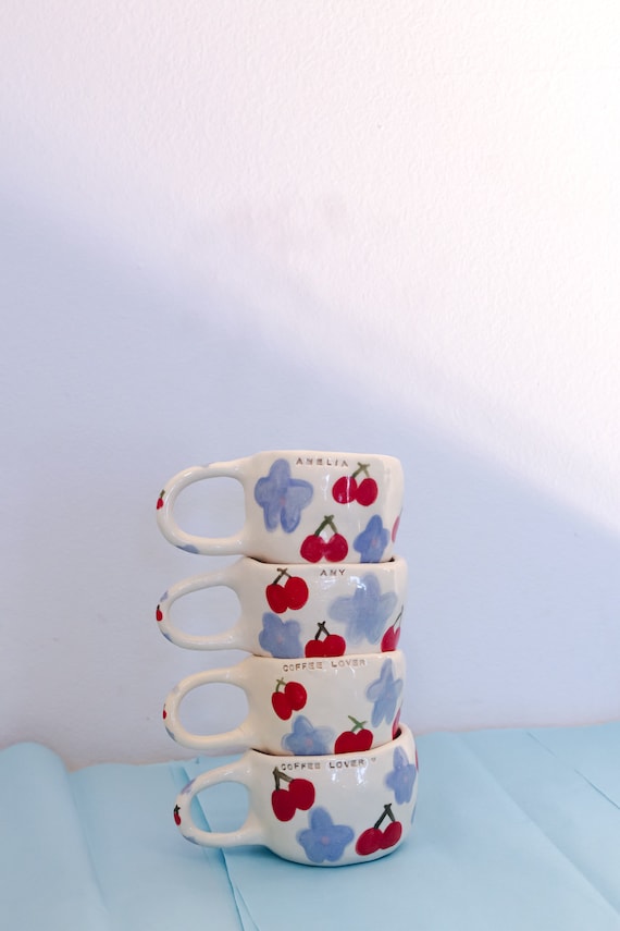 Custom Ceramic Pottery Mugs Cute Aesthetic Mug Coffee Clay 