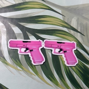 Pink Glock- flatback- resin charms- bow centers- pendants- badge reels- epoxy charms- resin Charms- flatback planars- planars - charm