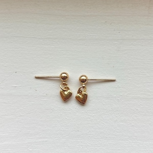 Dainty Gold Filled Heart Hoop Earrings: Minimalist Boho Style